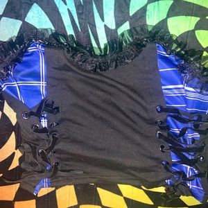 Purple Plaid Crop Top